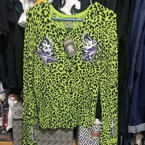 Neon green and black leopard cardigan.